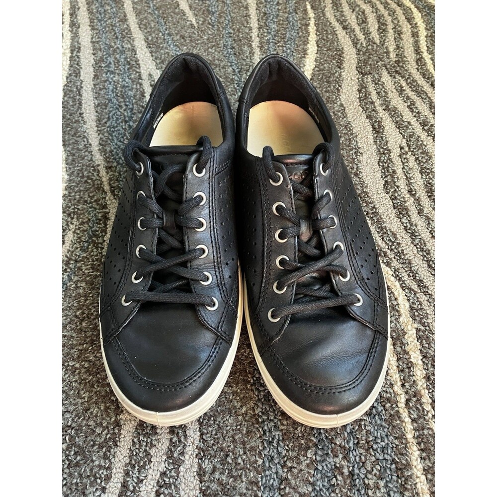 Ecco Soft Mens Size 9 Low Top Sneakers Shoes Navy Leather